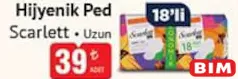 SCARLETT HİJYENİK PED UZUN 18'Lİ fiyat ve kampanya bilgisi